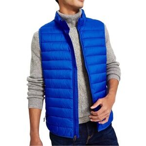 Club Room Performance Packable Water Resistant Lightweight Blue Puffer Vest